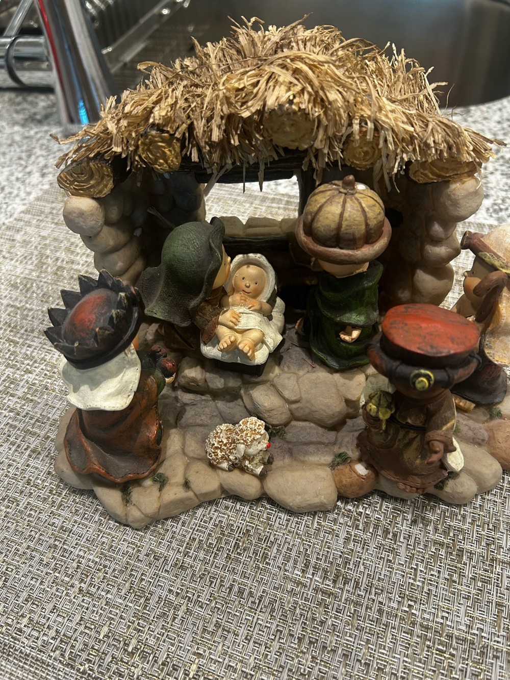 Rustic Nativity Figurine Set - Beige and Brown